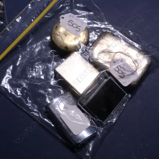 VINTAGE LIGHTERS, MATCH HOLDERS - 1 OF WHICH IS EP 'OH FOR A SMOKE'