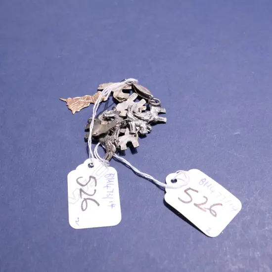 9CT GOLD DOG PENDANT (.915G) & SILVER DONKEY BRACELET (12.6G)