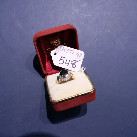 9CT GOLD SAPPHIRE/DIAMOND RING