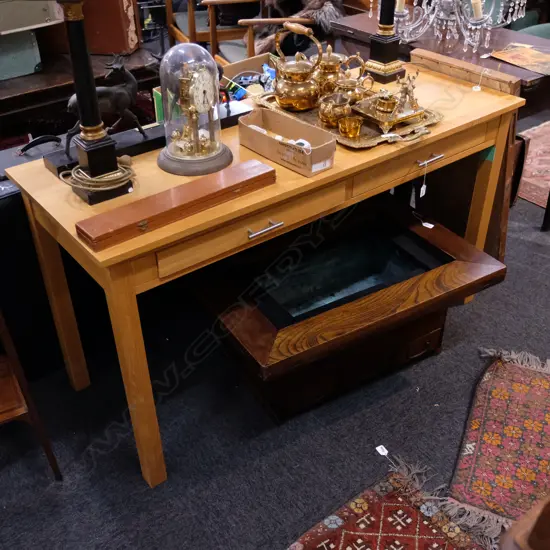 CONTEMPORARY 2 DRAWERS TAWA DESK W. 1410MM