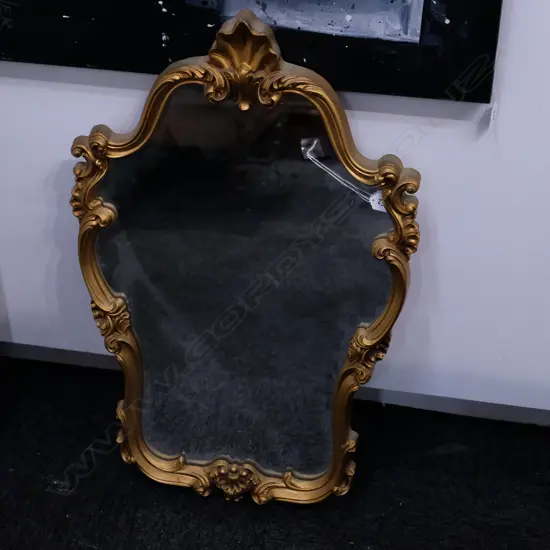 SHAPED GILT FRAMED MIRROR & HALL MIRROR LARGEST H.950mm