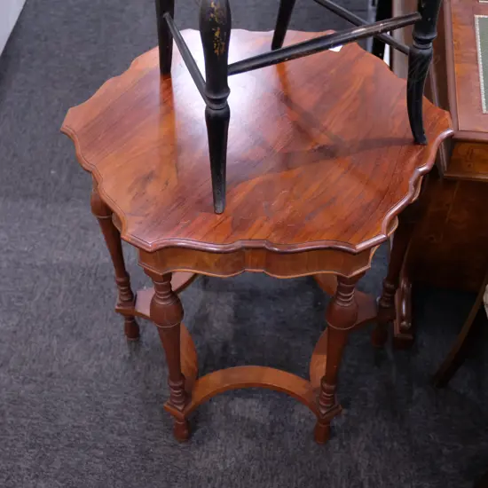 Mahogany six sided table H. 700