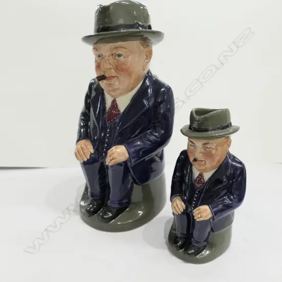 2 BLUE 'CLIFF CORNELL' TOBY JUGS LGE + SML