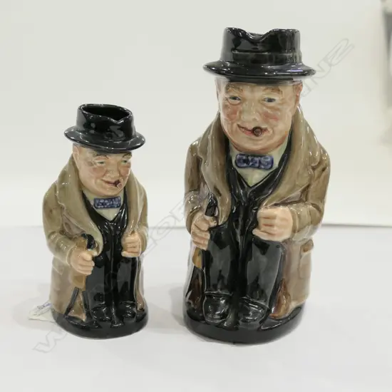 R/D 2 CHURCHILL TOBY JUGS - MEDIUM/SMALL