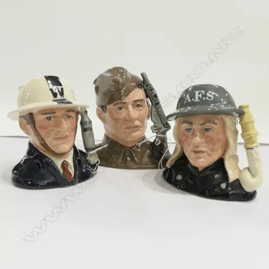 3 R/D JUGS - HOME GUARD / A.R.P. WARDEN / AUXILLIARY FIREMAN (HEROES OF THE BLITZ)