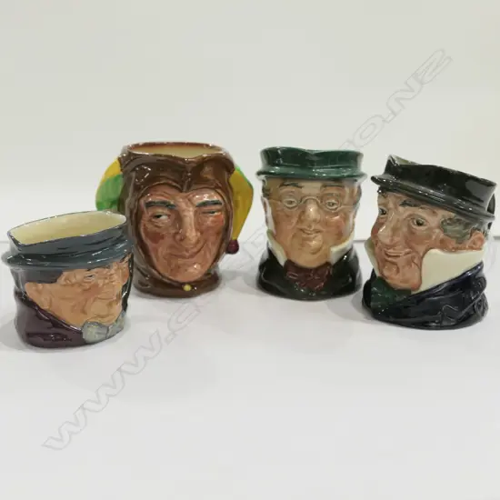 4 R/DOULTON TOBY JUGS THE JESTER ETC H  80 MM
