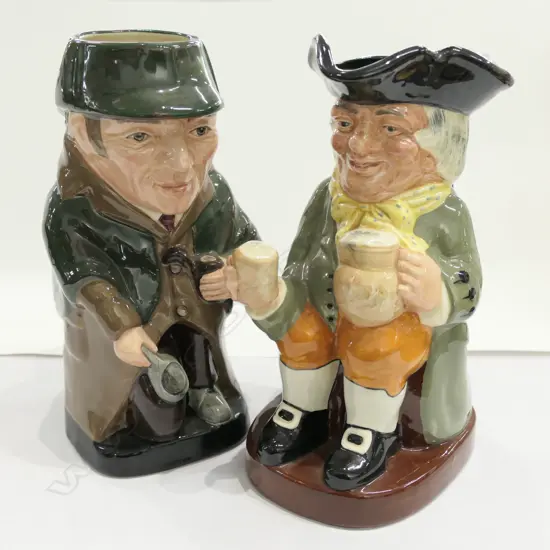 2 R/DOULTON TOBY JUGS HAPPY JOHN+ S HOLMES H 220 MM