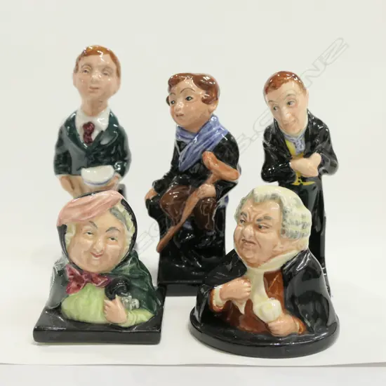 5 R/DOULTON FIGURES OLIVER TWIST ETC H 110 MM