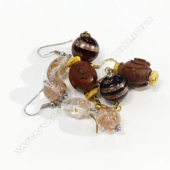 3 PRS OF DROP EARRINGS