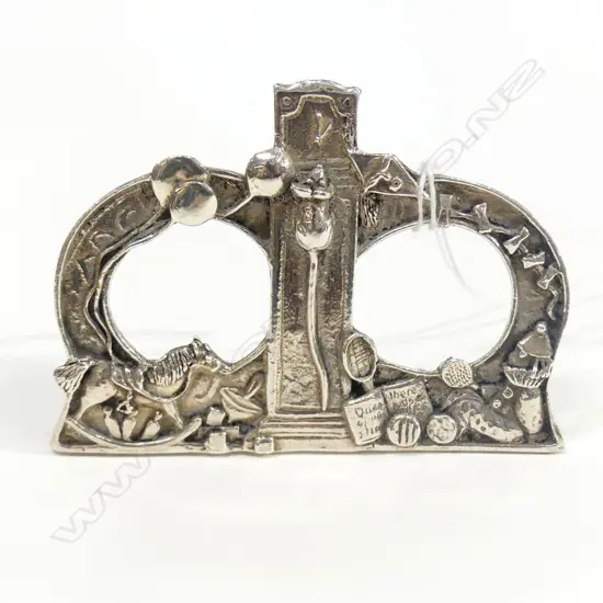 90STD SILVER MINI DBLE PHOTO FRAME, 'HICKORY DICKORY DOCK, THE MOUSE ...'