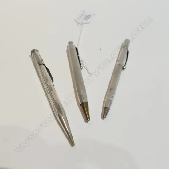 1 SILVER, 2 SILVER PLATE PROPELLING PENCILS