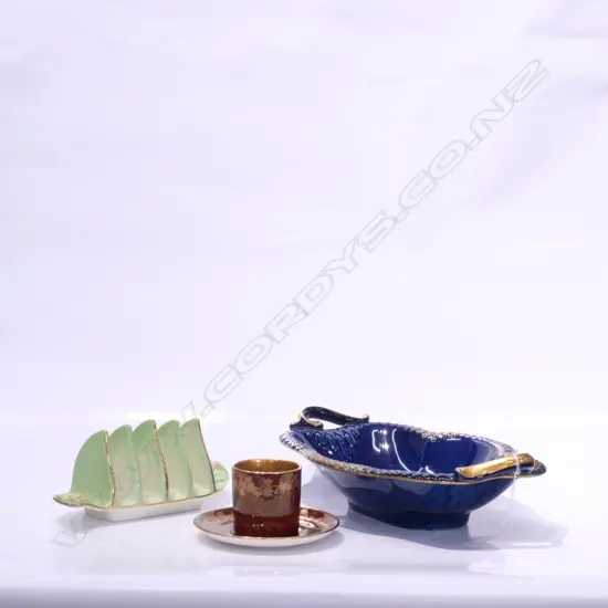 CROWN DEVON DISH/ TOAST RACK C/ SAUCER L 270 MM