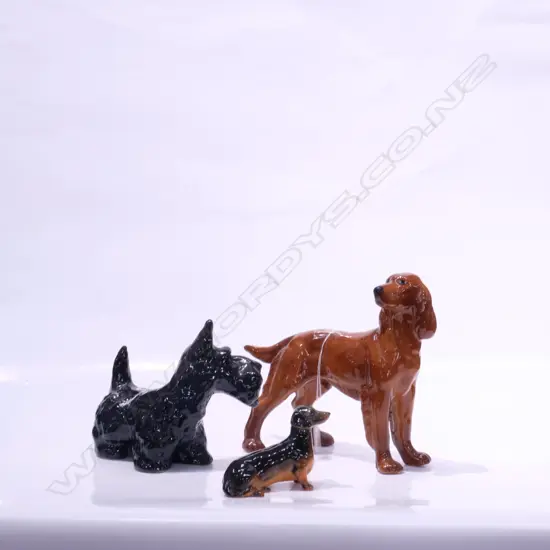 BESWICK DACSHUND + SETTER AND SCOTTIE DOG H 190