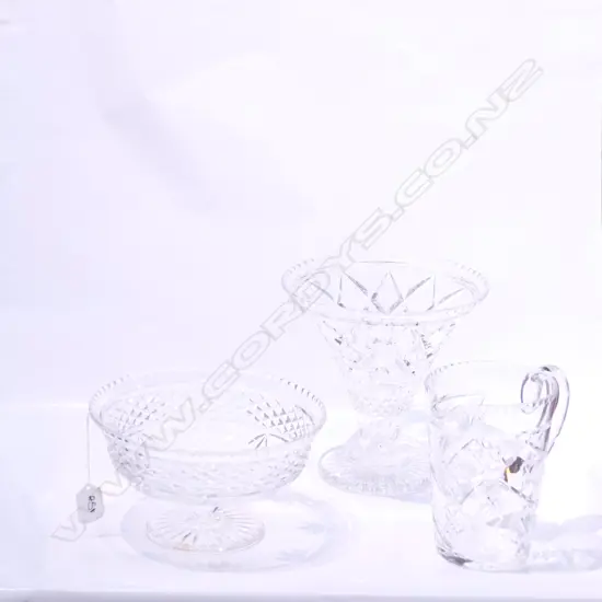 STUART CRYSTAL VASE W/ CRYSTAL BOWL + JUG H. 200MM