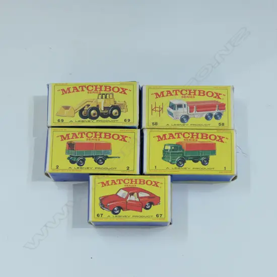 5 ASST BOXED MATCHBOX CARS