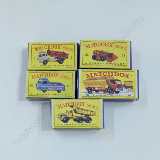 5 ASST BOXED MATCHBOX CARS