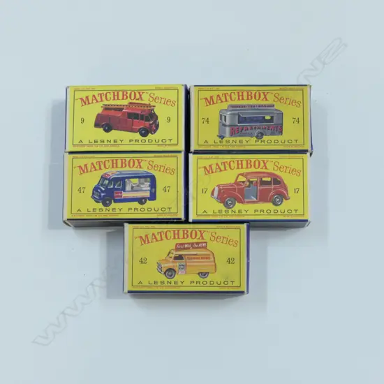 5 ASST BOXED MATCHBOX CARS