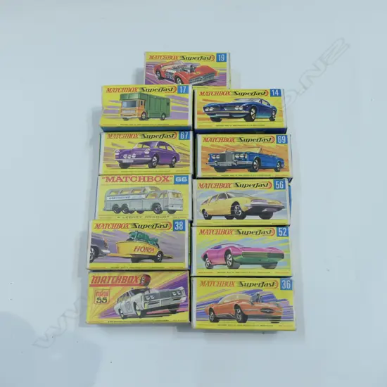 11 ASST MATCHBOX SUPERFAST CARS - BOXED
