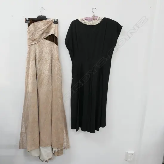 1950 STYLE COCKTAIL DRESS; 1 OFF THE SHOULDER GOWN