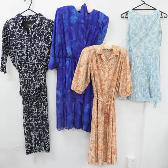 4 VINTAGE  DAY WEAR DRESSES
