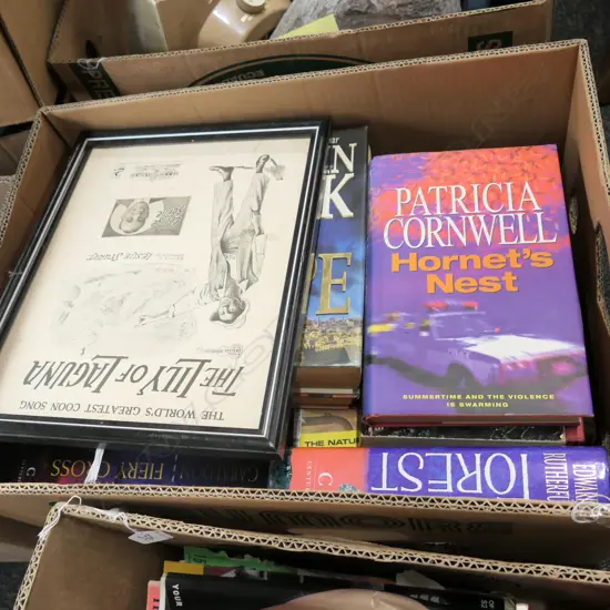 BOX OF REFERENCE BOOKS AND NOVELS 