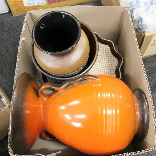 BOX OF CONTINENTAL POTTERY