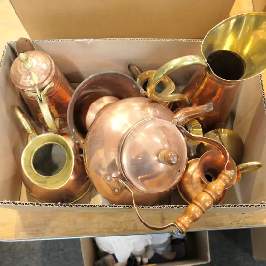 LOT ASST COPPER TABLEWARE