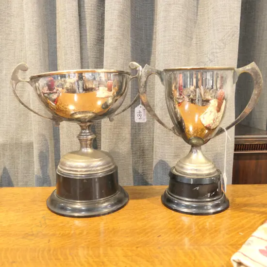 TWO KAWAU YACHT CLUB SILVER PLATED TROPHY CUPS