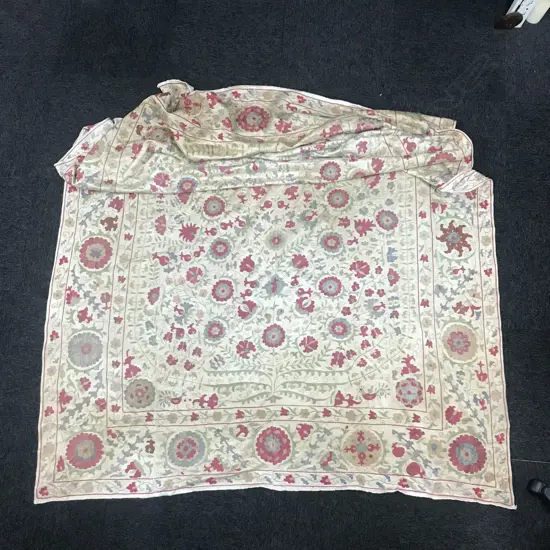 NGAIRE HART ESTATE COLLECTION: TEXTILES: MIDDLE EASTERN EMBROIDERED LARGE SUZANI 2730 x 1800mm