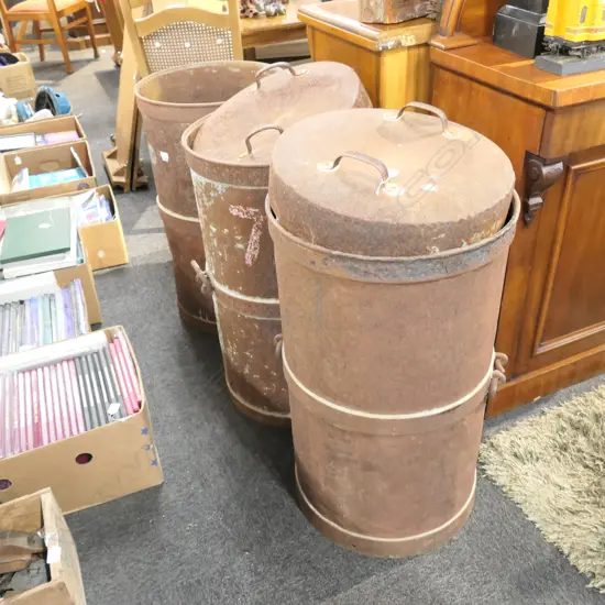 3 LARGE CREAM CANS H 900 MM