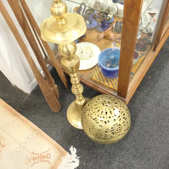 BRASS BALL ASIAN STANDARD LAMP