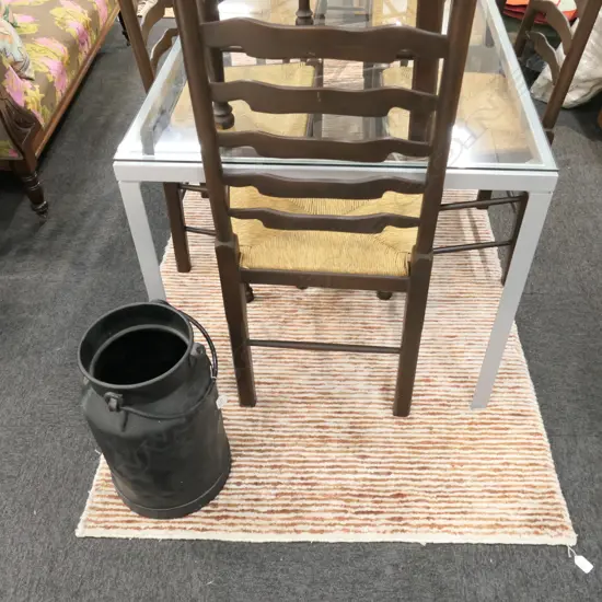 HAND MADE INDIAN JUTE AND WHITE SILK RUG 2600  X 1370