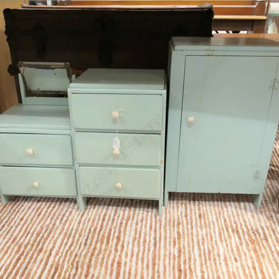 VINTAGE TOY FURNITURE ROBE/CHEST AND DRESSING TABLE H  540 MM 