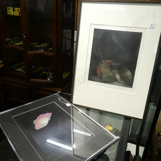 JAP. ARTWORK BROOM 1964' LITHOGRAPH & SCREEN PRINT BY INOUE KOZO. BOTH SIGNED