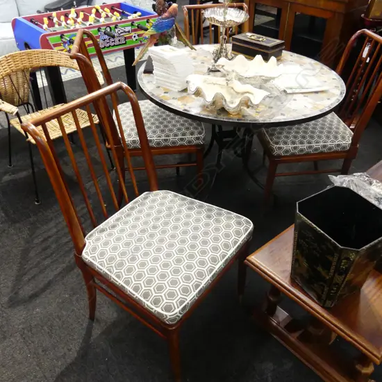 4 STYLISH MAHOGANY DINING CHAIRS