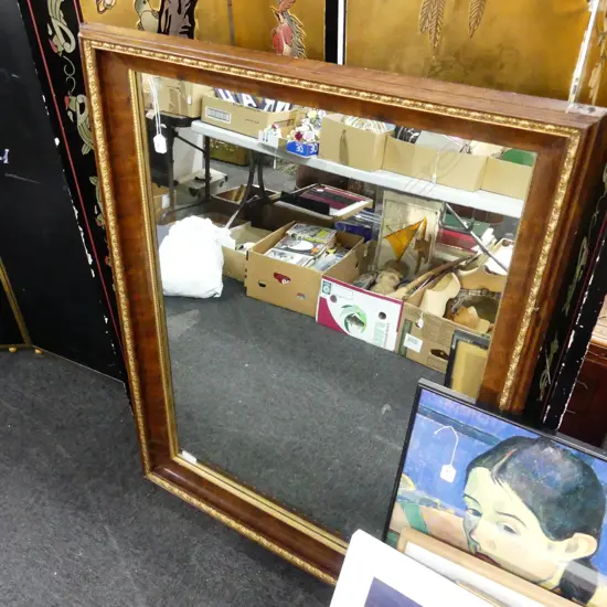 LARGE WOODEN FRAMED MIRROR 1260 X 950  MM