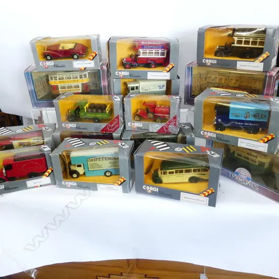 BOX OF 16 CORGI CLASSICS / TRAMLINES MODELS