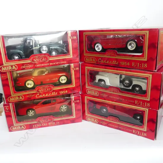 6 MIRA DIE CAST 1:18 SCALE MODEL VEHICLES