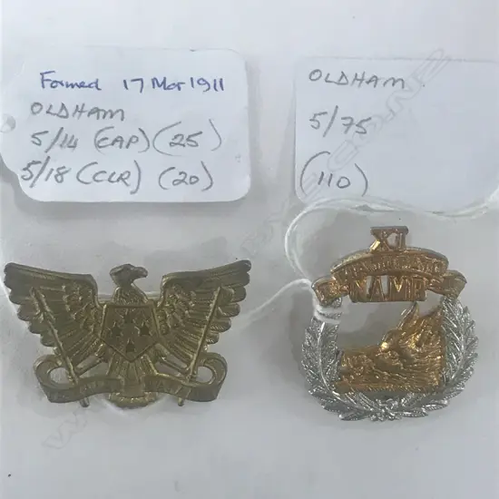 BADGES: 3rd (AUCKLAND) MOUNTED RIFLES; 11th (NORTH AUCKLAND) MOUNTED RIFLES (2)