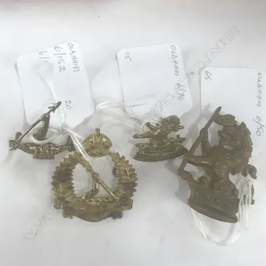 BADGES: 16th (WAIKATO) REGT [2 VERSIONS], 7th (WELLINGTON WEST COAST) REGT, 5th (WELLINGTON RIFLES) REGT (4)
