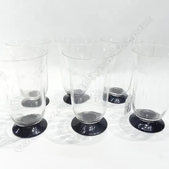 6 X ART DECO HIGHBALL GLASSES 