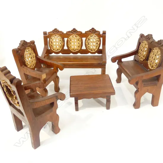 FIVE ASST WOODEN DOLLS FURNITURE CHAIRS