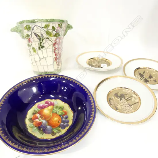 CHOKIN ART PLATES, PLANTER & BOWL 