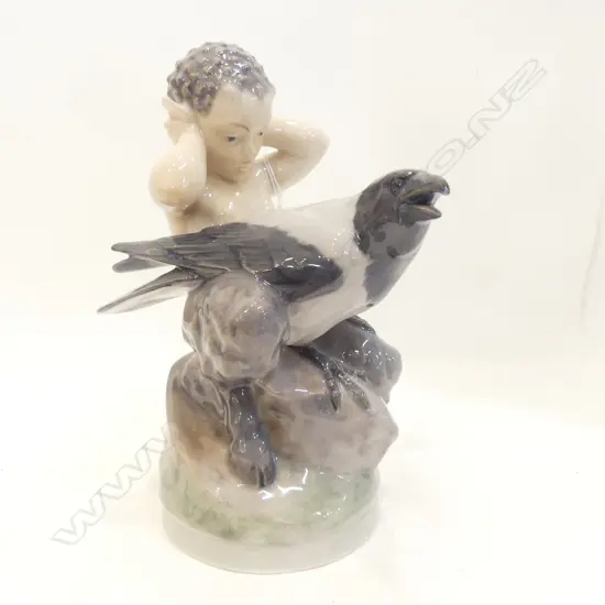ROYAL COPENHAGEN 2113 FAUN WITH CROW