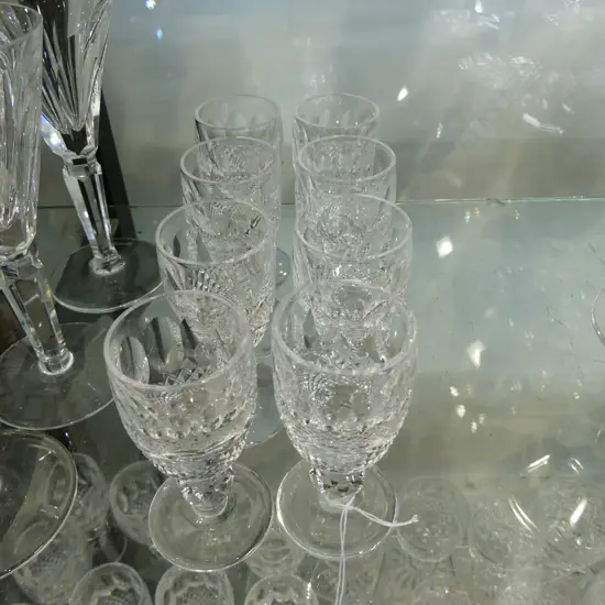 8 WATERFORD CRYSTAL STEMMED LIQUEUR GLASSES
