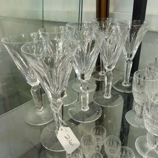 8 WATERFORD STEMMED SHERRY GLASSES