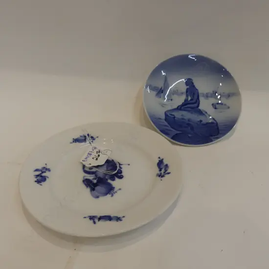 ROYAL COPENHAGEN 10/8091 PLATE AND 4356 LANGELINIE PIN DISH