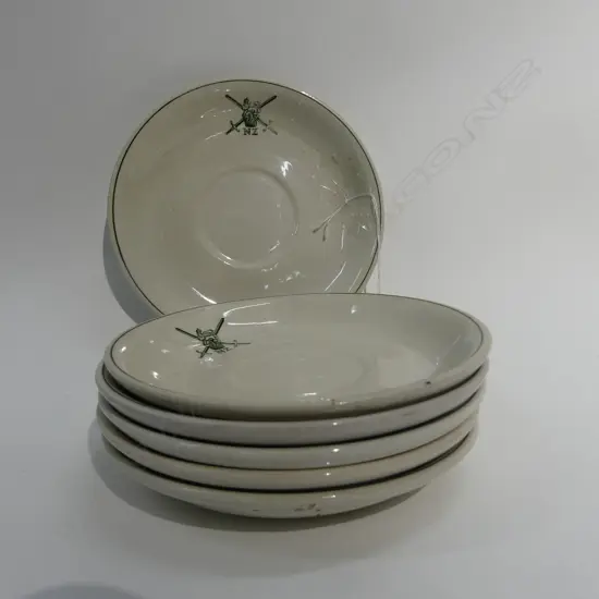 6 CROWN LYNN CRESTED SAUCERS D 210 MM