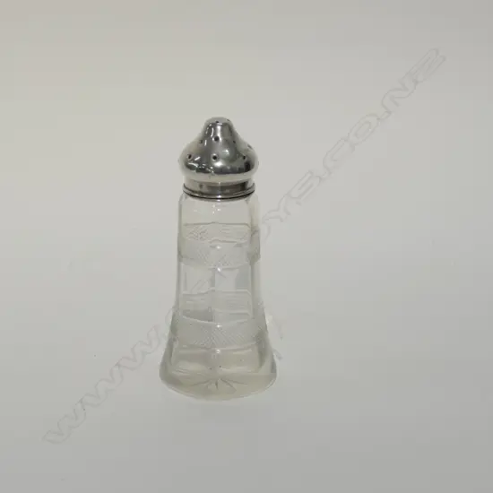 SILVER LIDDED SUGAR CASTOR