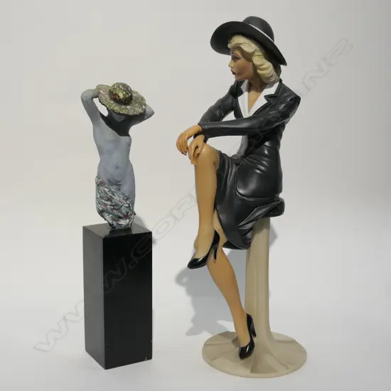 TWO RESIN FEMALE FIGURES